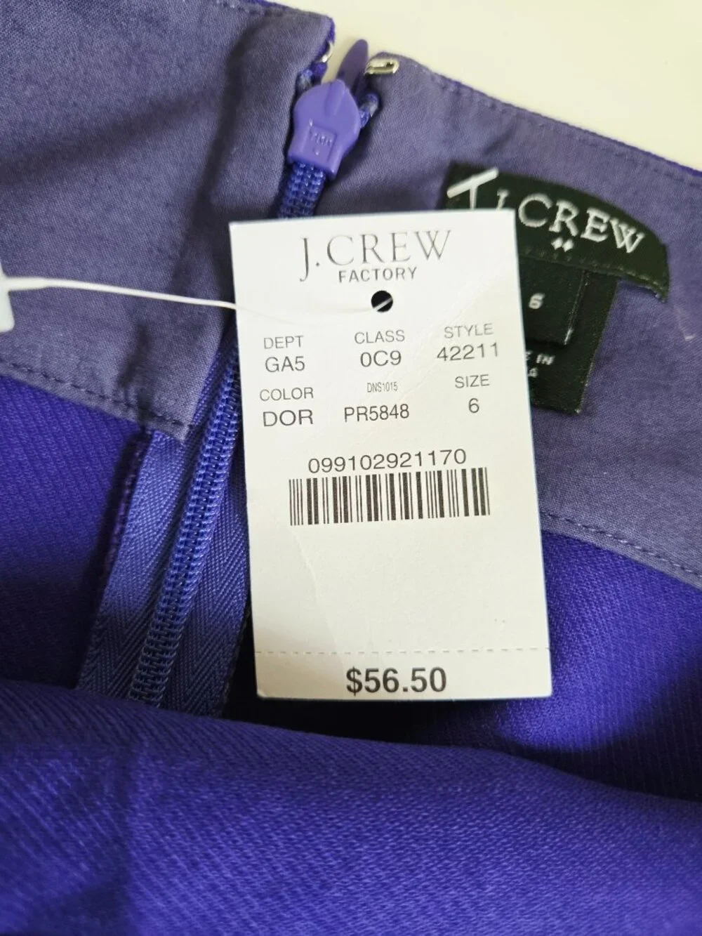 J. Crew Factory Women's Mini Skirt 100% Cotton Indigo Purple Size 6 NWT - Picture 4 of 10
